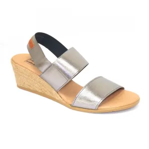 Sandy Mid Wedge Heel Elastic Strap Sandal
