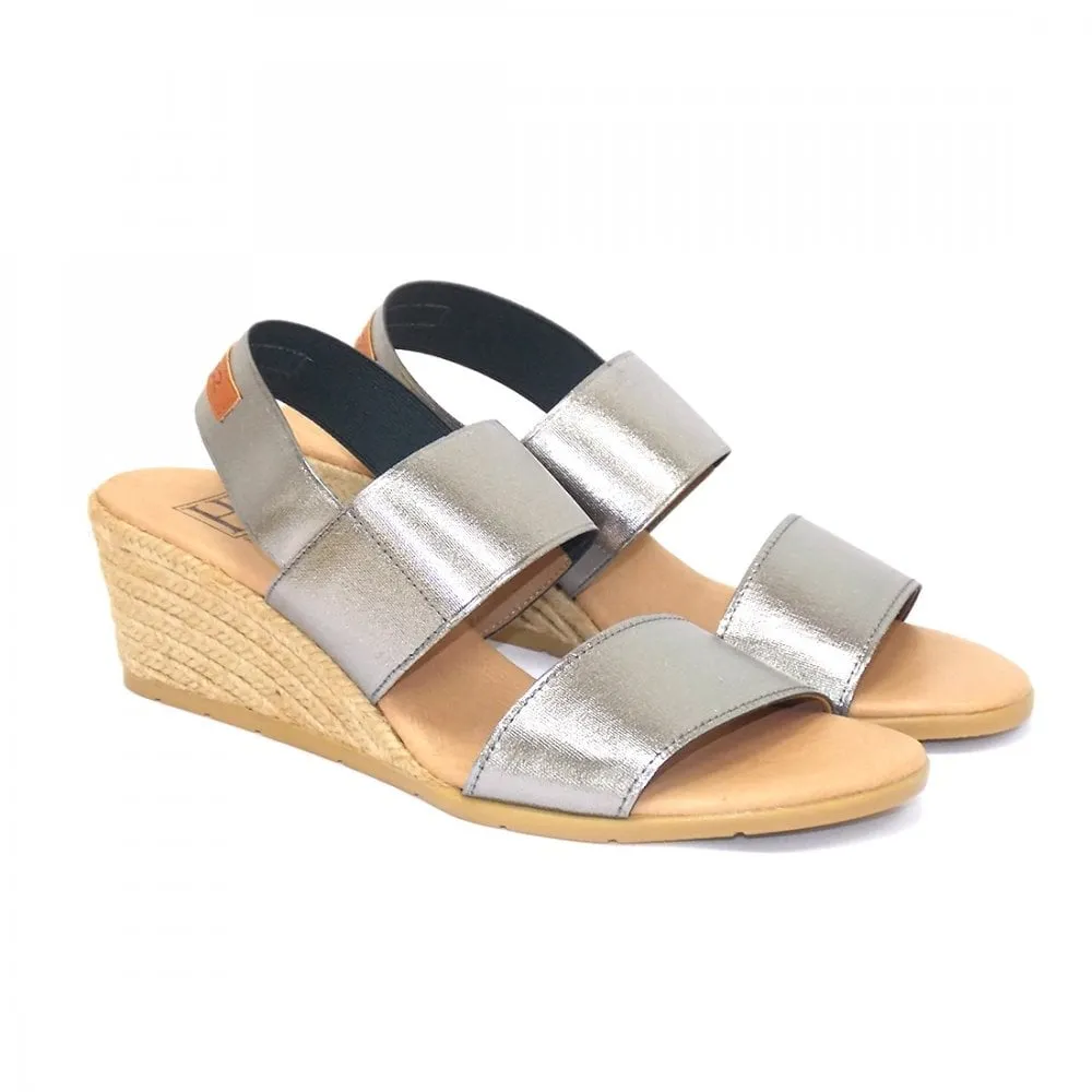 Sandy Mid Wedge Heel Elastic Strap Sandal