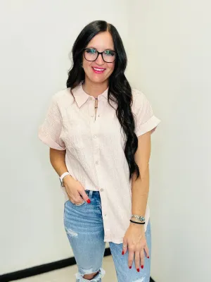 Sydney Blush Short Sleeve Blouse