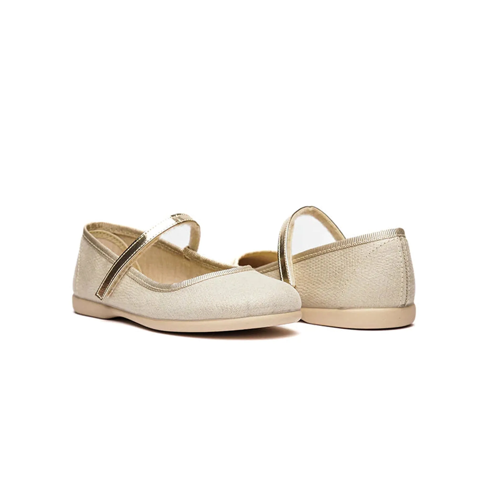 Textured Mary Janes - Shimmer Gold