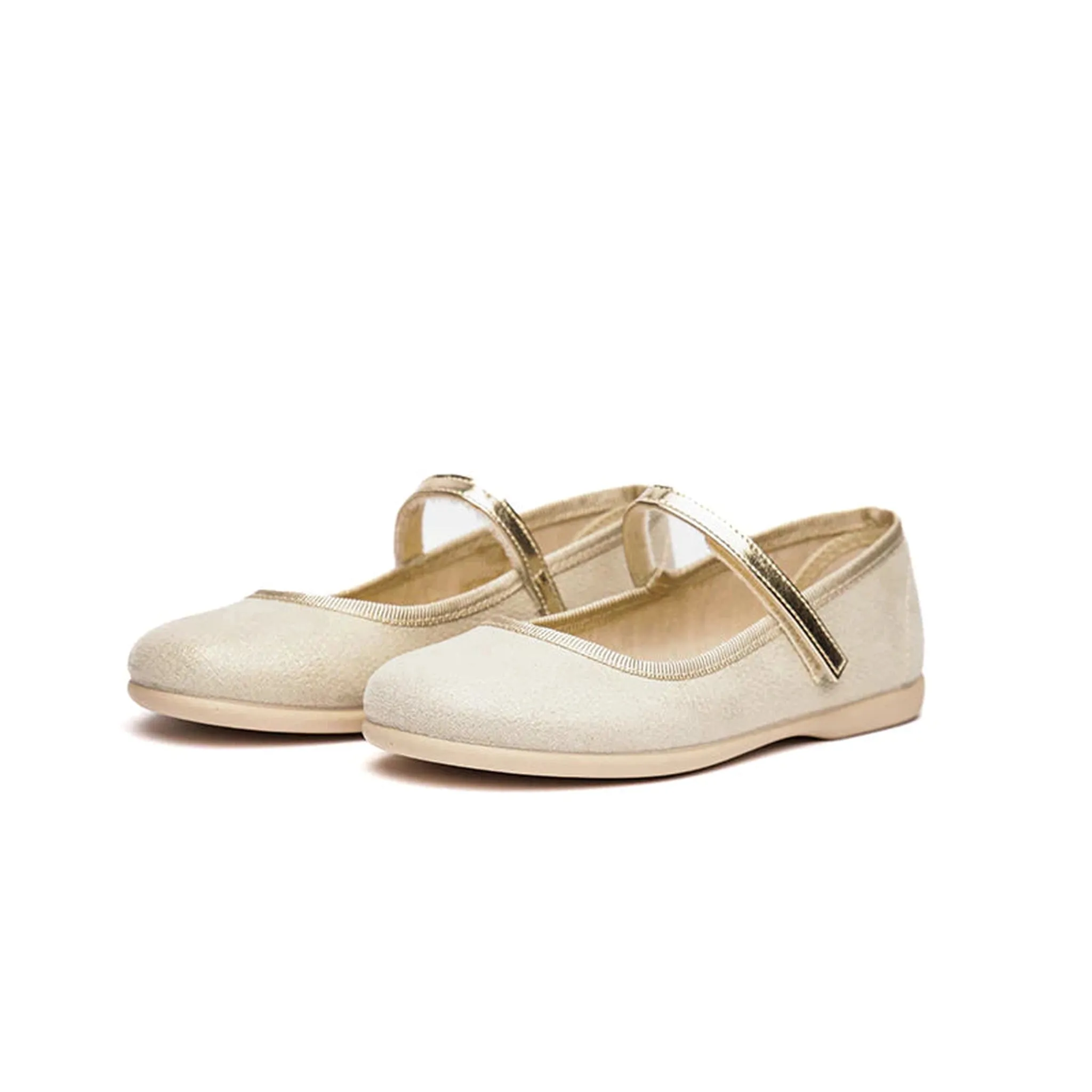 Textured Mary Janes - Shimmer Gold