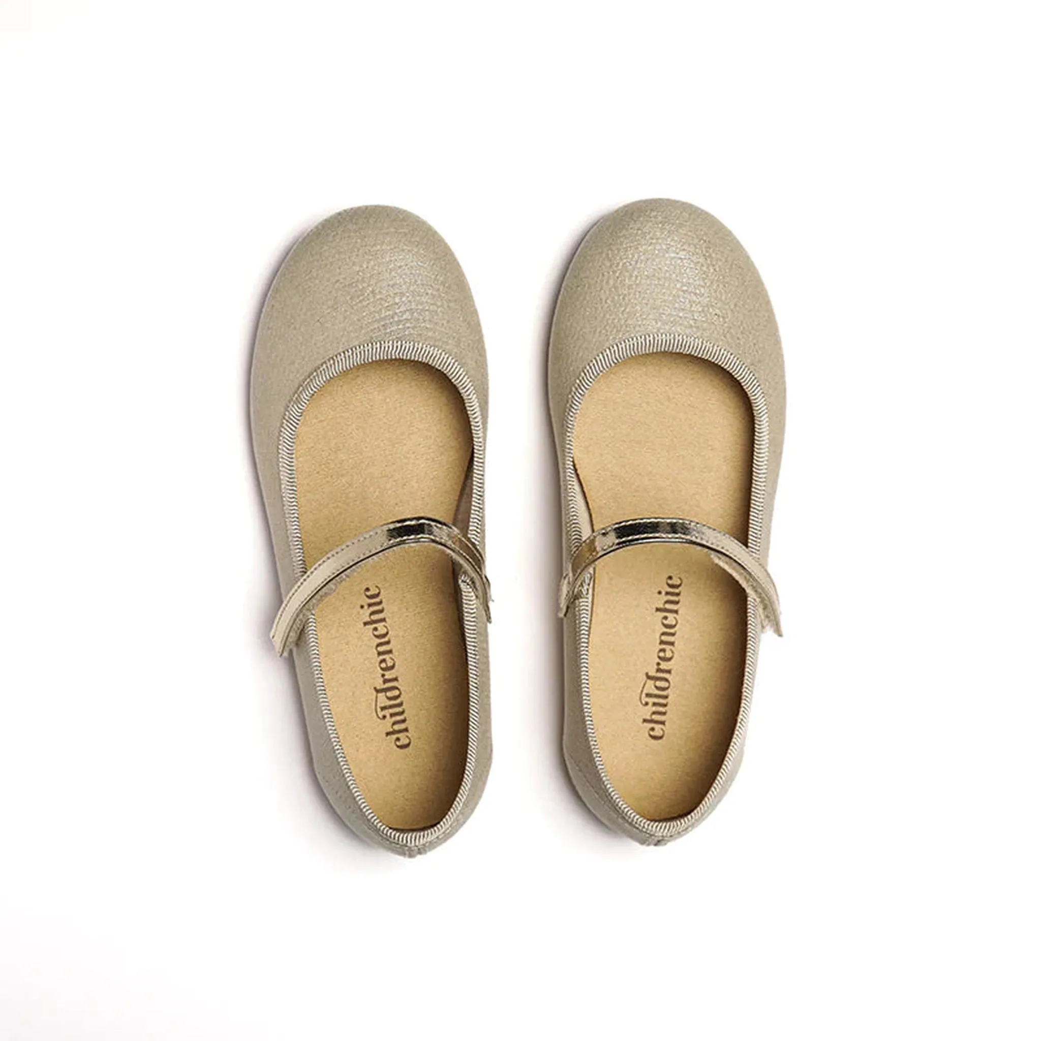 Textured Mary Janes - Shimmer Gold