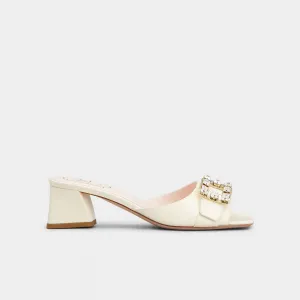 Très Vivier Strass Buckle Mules in Patent Leather