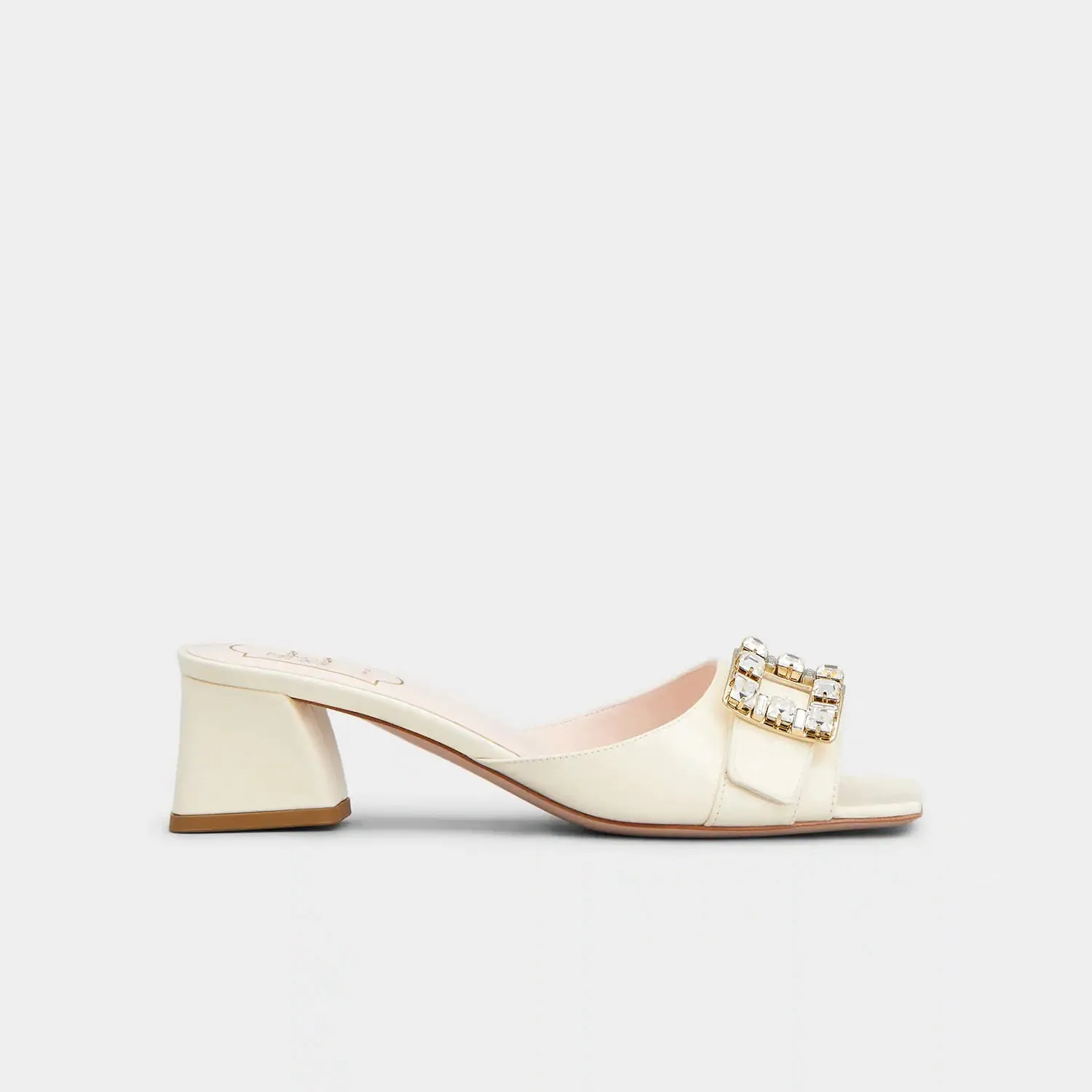 Très Vivier Strass Buckle Mules in Patent Leather