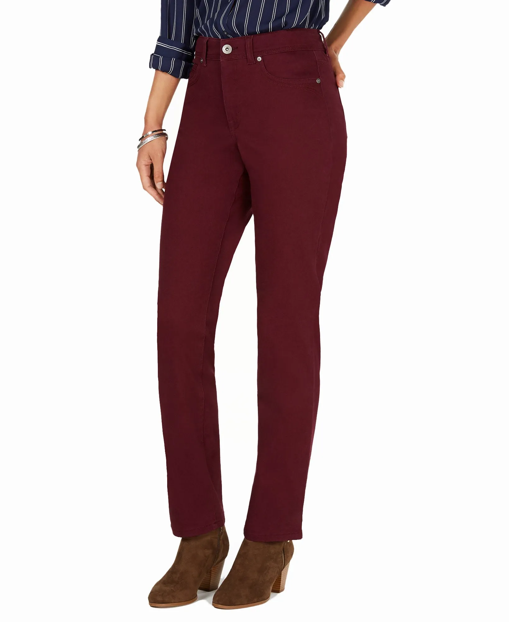 Tummy-Control Straight-Leg Fashion Jeans