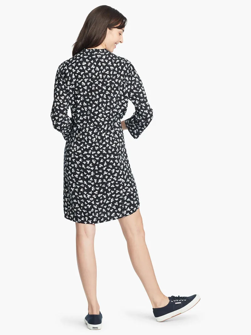 Vintage Petals Shirtdress in Indigo Multi
