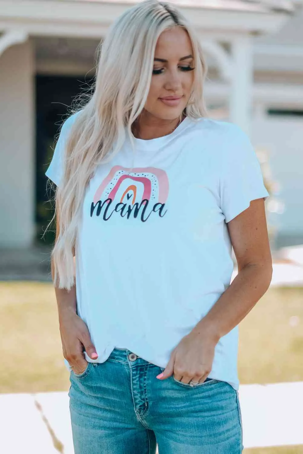 Women Graphic Round Neck Tee Shirt