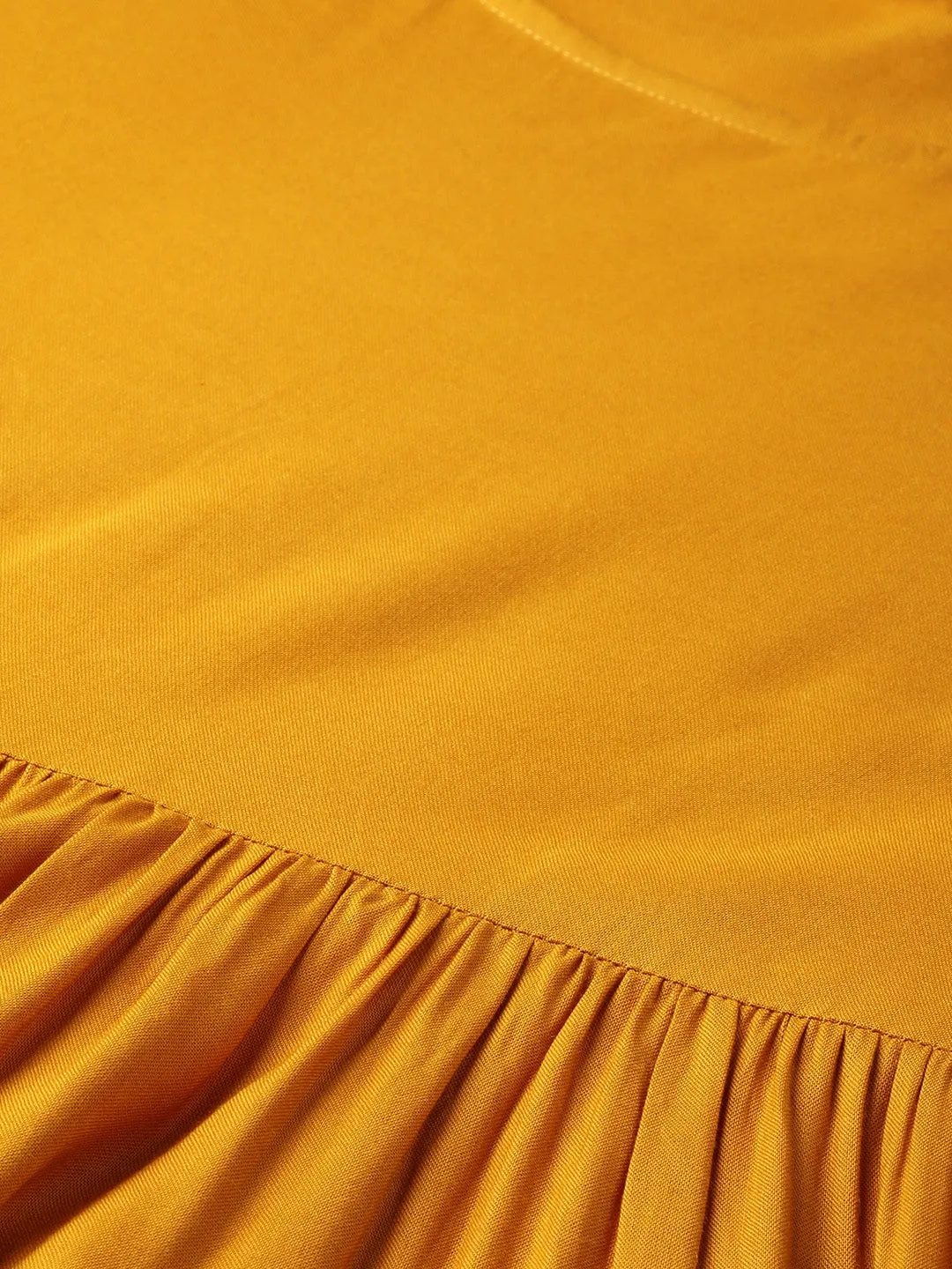 Women Mustard Solid Kurta